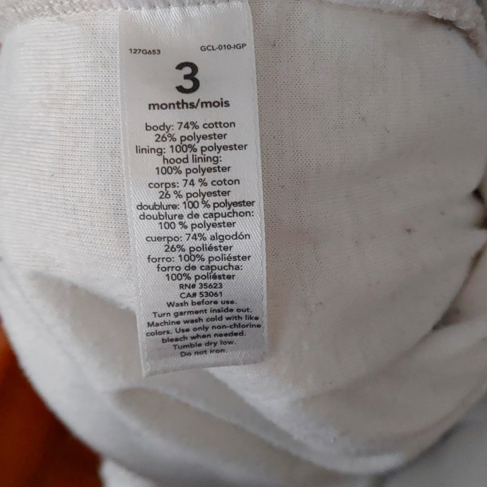 Carter's 3 month old bear button up fall/winter suit - Picture 5 of 5